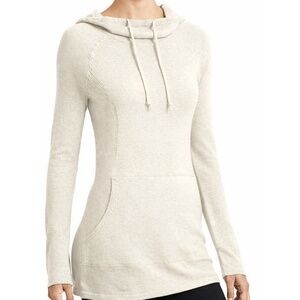 Athleta Serenity 100% Cashmere cream Hoodie Sweater sz XXS